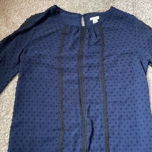 J. Crew dark blue blouse